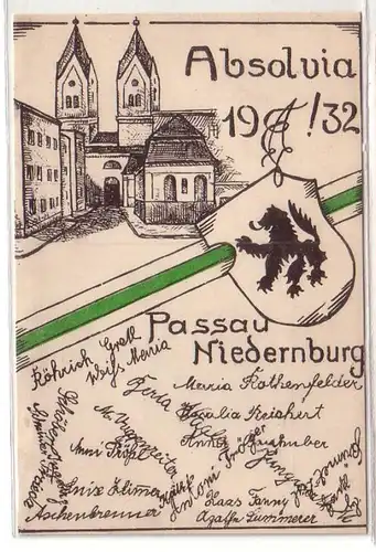 12647 Studentika Ak Absolvia Passau Niederenburg 1932