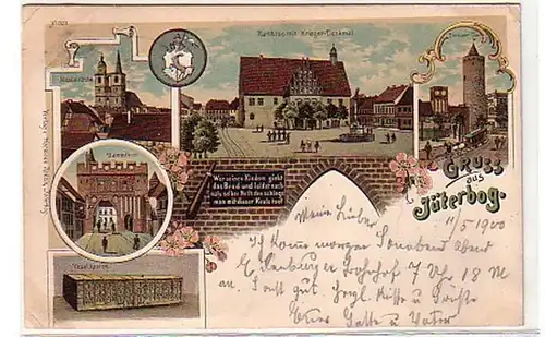 12636 Ak Lithographie Gruss de Jüterbog 1900