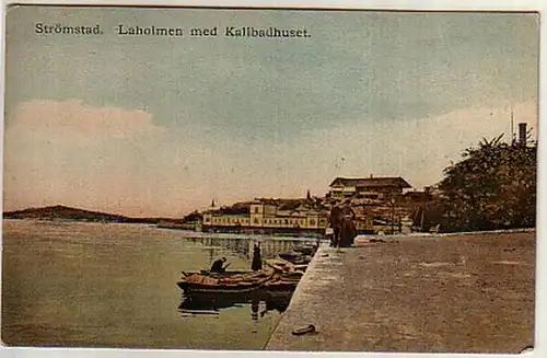12621 Ak Strömstad Laholmen med Kallbadhuset um 1920
