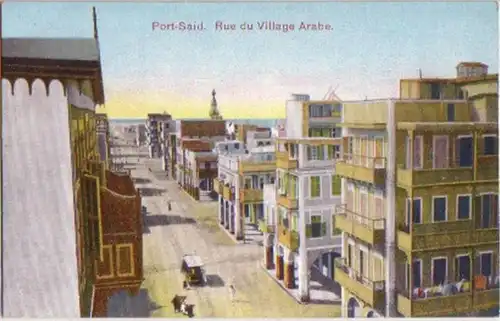12607 Ak Port Said Ägypten Rue du Village Arabe um 1920