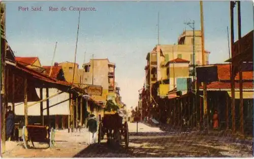 12608 Ak Port Said Egypte Rue de Commerce vers 1920