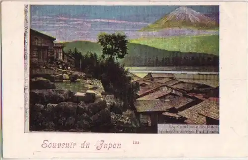 12558 Ak Souvenir du Japon Fudjijama vers 1900