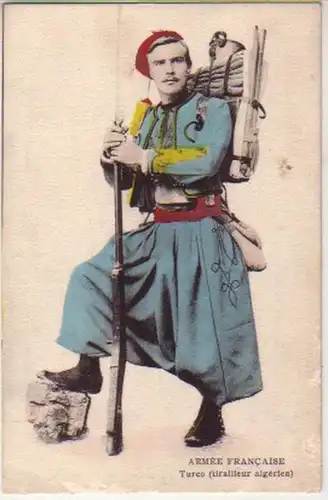 12526 Ak Armeé Francaise Soldat en uniforme vers 1910
