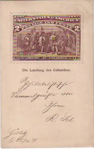 12487 Ak 400 Jahre Landung des Columbus in Amerika 1892