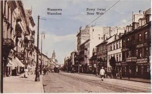 12472 Ak Warschau/ Warzawa Neue Welt/ Nowy Swiat um 1910