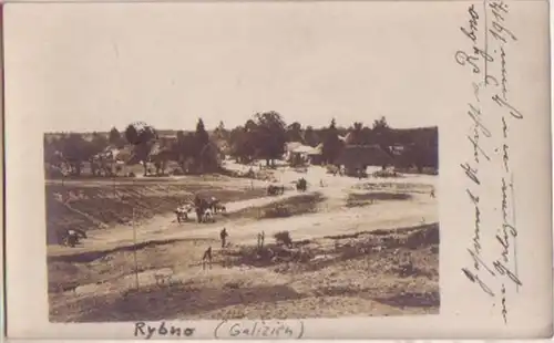 12471 Photo-Ak Rybno en Galice Vue d'ensemble Juin 1917
