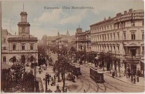 12470 Ak Varsovie/ Warzawa Ulica Marszalkowska 1911