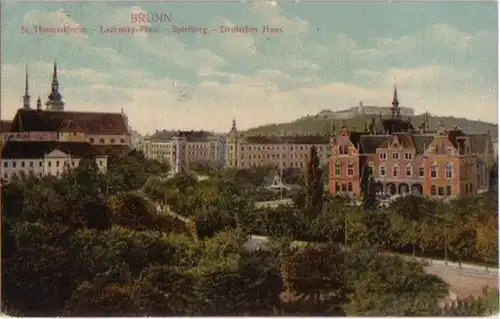 12469 Ak Brünn Lazensky-Platz, Spielberg usw. 1913