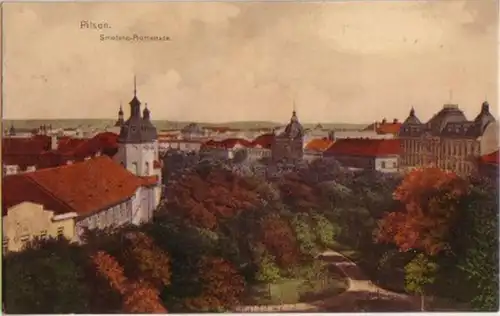 12465 Ak Pilsen Promenade Smetana vers 1910