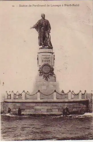 12462 Ak Port-Said Statue des Ferdinand de Lesseps 1920
