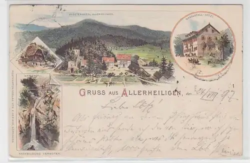 12459 Ak Lithographie Gruß aus Allerheiligen 1897