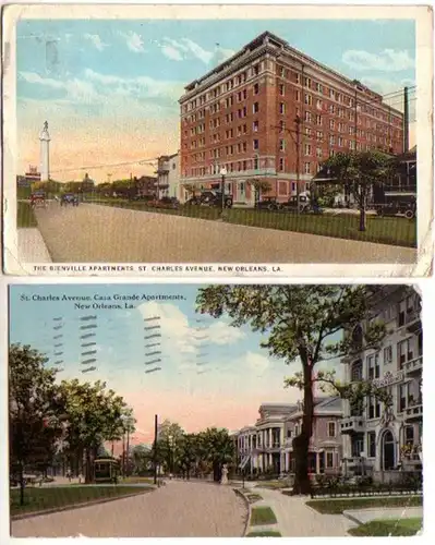 12453/2 Ak New Orleans USA Vues de la ville vers 1920