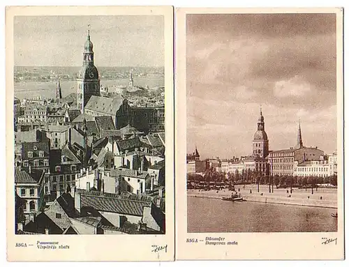 12392/2 Ak Riga Panorama, Dünaufer 1942-1944