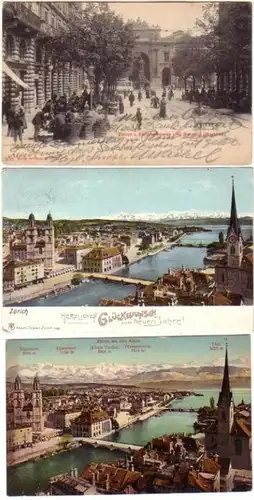 12375/3 Ak Zurich Suisse Vues de la ville vers 1905