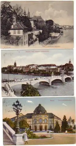 12372/3 Ak Basel Suisse Vues de la ville vers 1910