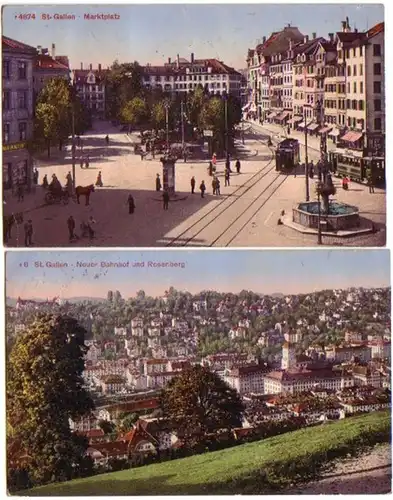 12371/2 Ak St. Gallen Suisse Marché, etc., vers 1915