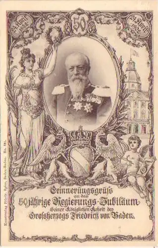 12336 Ak Erinnerungsgruß Friedrich von Baden 1902
