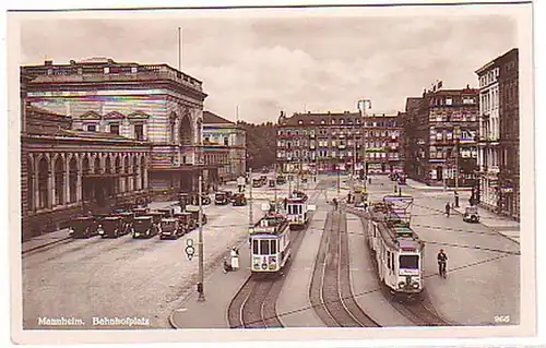 12303 Ak Mannheim gare tramways autour de 1930