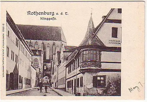 12291 Ak Rothenburg a.d.T. Klinggasse vers 1910