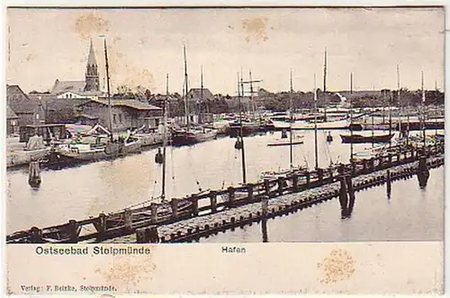 12284 Ak Mer Baltique Stolpmuden Port vers 1920