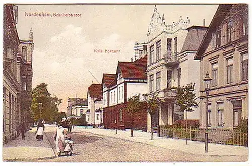 12258 Ak Nordenham Bahnhofstrasse Bureau de poste vers 1915