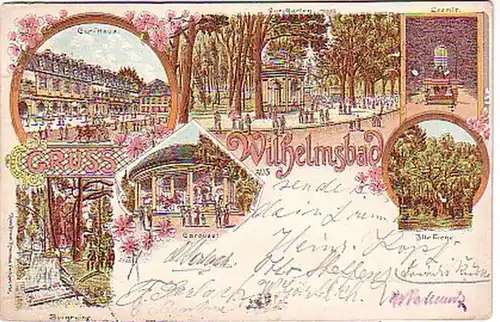 12245 Ak Lithographie Gruss aus Wilhelmsbad 1897