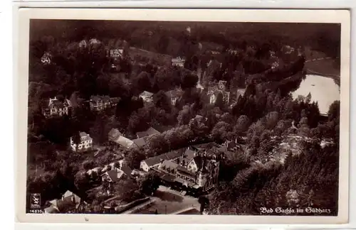 12238 Vue aérienne Ak Bad Sachsa dans la résine du sud vers 1940