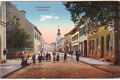 12220 Feldpost Ak Germersheim Marktstrasse 1917