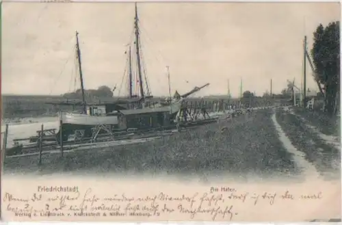 12192 Ak Friedrichstadt au port avec moulin à vent 1906