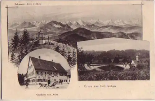 12189 Ak Gruß aus Holzleuten Gasthaus zum Adler 1906