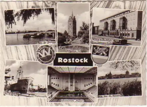 12174 Ak multi-images Rostock Neptunwerft, etc. vers 1960
