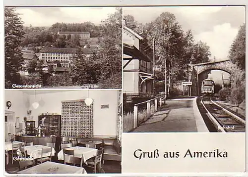 12092 Mehrbild Ak Gruß aus Amerika Bahnhof usw. 1977