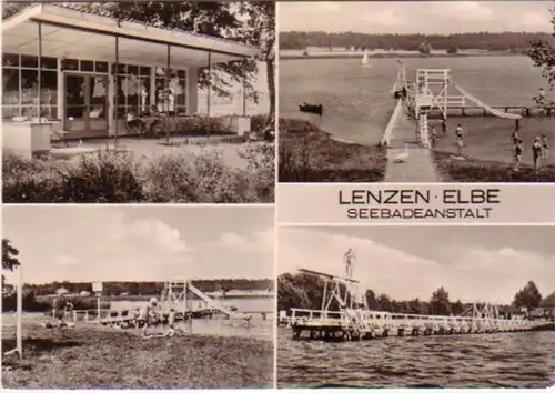 12058 Multiages Ak Lenzen Elbe Seebadeanstalt 1972