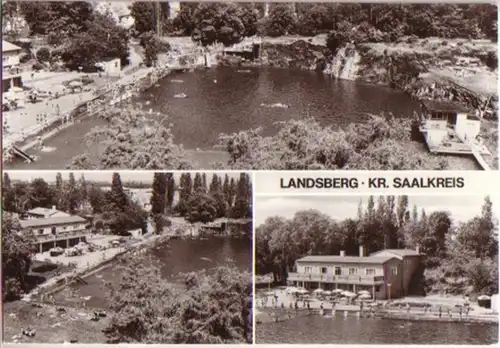 12011 Ak Landsberg Saalkreis Felsenbad um 1980