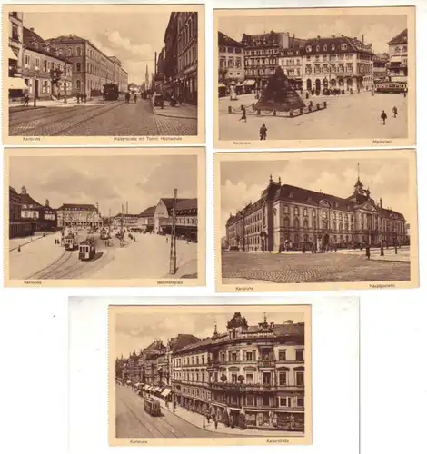 12002/5 Ak Karlsruhe Hauptpost, etc. vers 1930