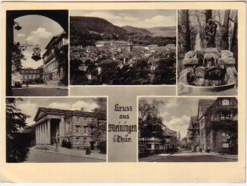11940 Mehrbild Ak Gruß aus Meiningen in Thür. 1949