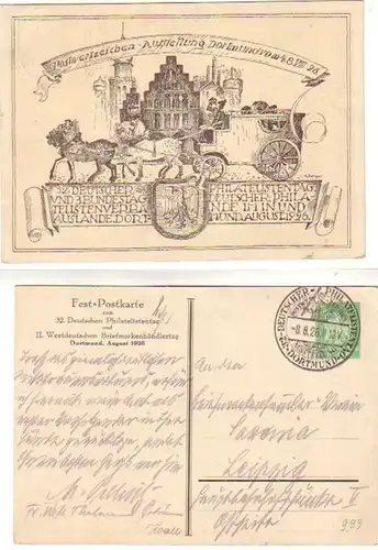 11830 GS Ak 32. allemand Philatelistentag Dortmund 1926