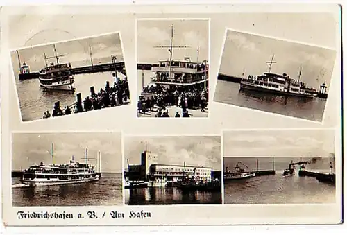 11664 Mehrbild-Ak Friedrichshafen a.B. Am Hafen 1937