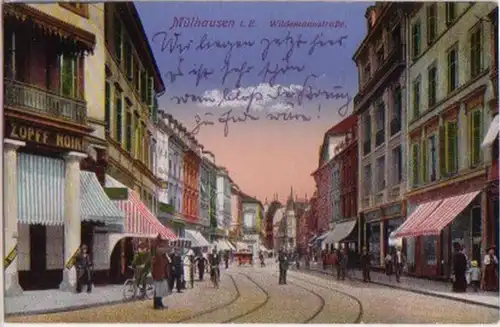 11595 Ak Mulhouse dans l'Alsace Wildemannstrasse vers 1920
