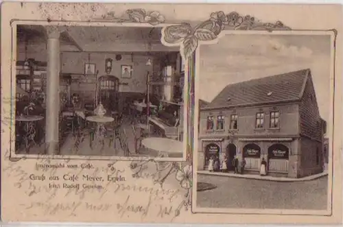 11592 Ak Gruss aus Cafe Meyer Egeln 1914