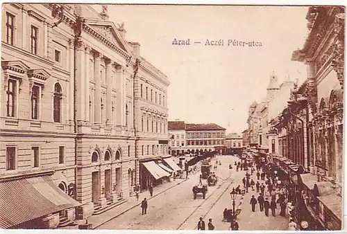 11586 Ak Arad Rumänien Aczél Péter utca um 1915