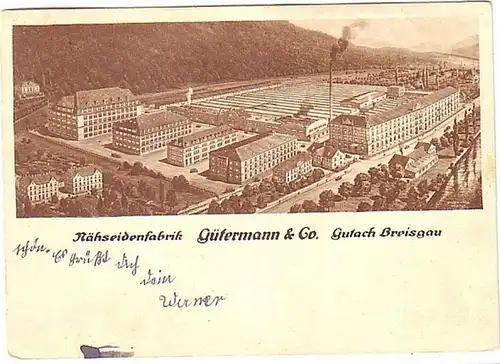 11572 Ak Nähseidenfabrik Gutach Breisgau 1929
