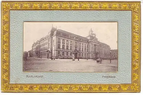 11512 Ak Karlsruhe Postbahnbâtiment vers 1900
