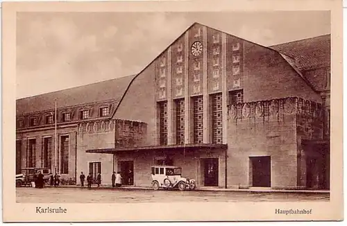 11497 Ak Karlsruhe Hauptbahnhof um 1930