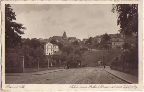 11476 Ak Pössneck Bahnhofstrasse vers Vogelverlag 1929