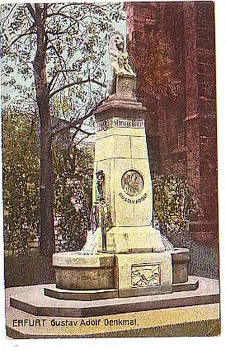 11433 Ak Erfurt Gustav Adolf Monument vers 1910