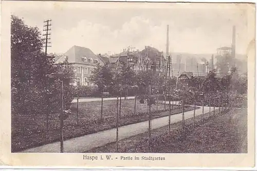 11414 Feldpost Ak Haspe Partie im Stadtgarten 1918