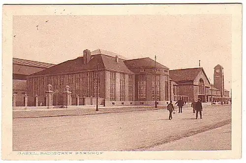 11411 Ak Basel Badischer Bahnhof 1917