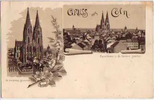 11405 Ak Lithographie Gruss aus Cöln 1897