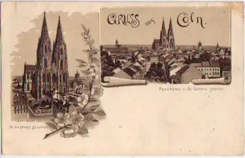 11405 Ak Lithographie Gruss de Cöln 1897